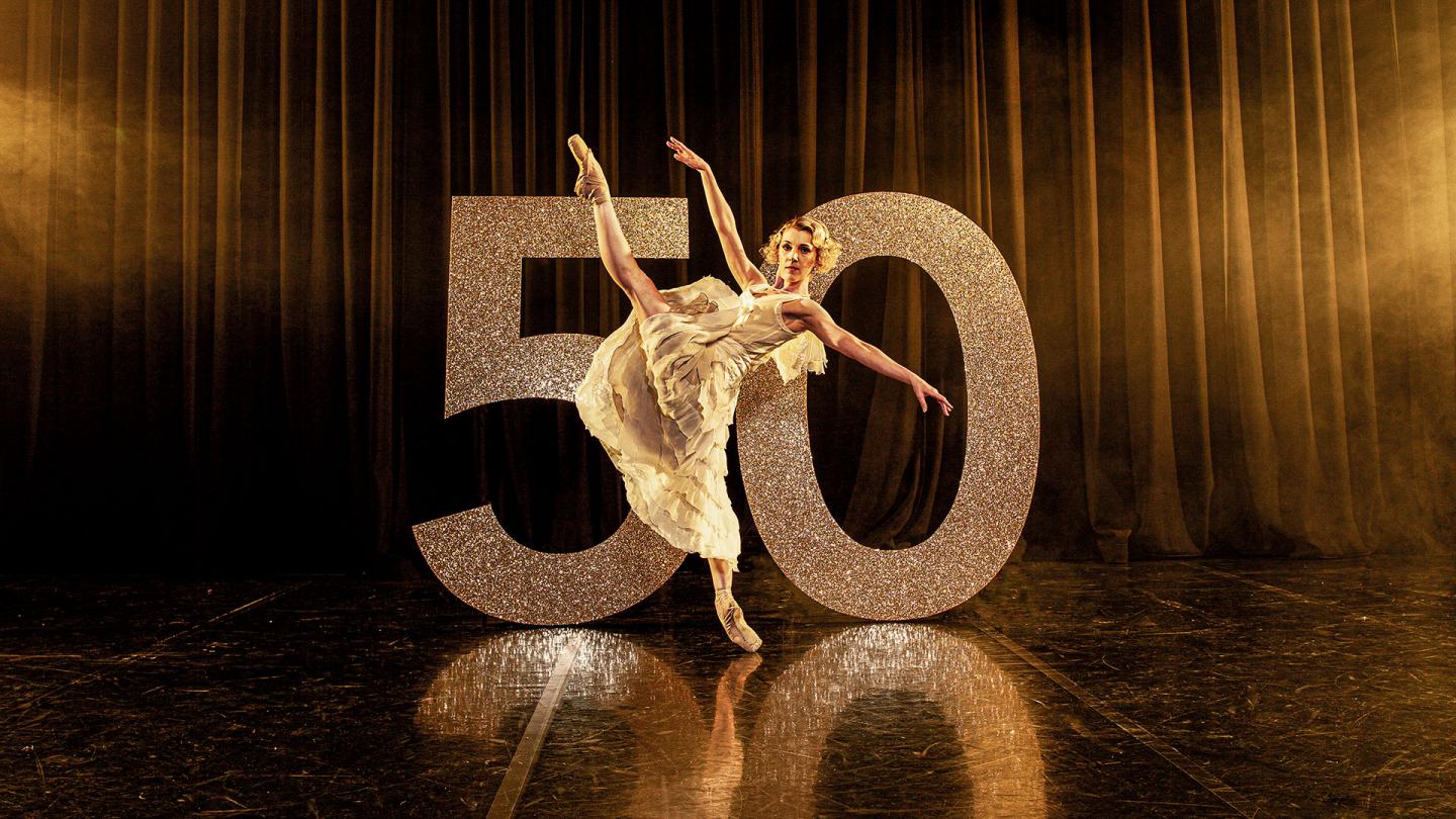 Antoinette Brooks-Daw as Daisy in a photoshoot image for Northern Ballet's 50th anniversary. Photo Guy Farrow.