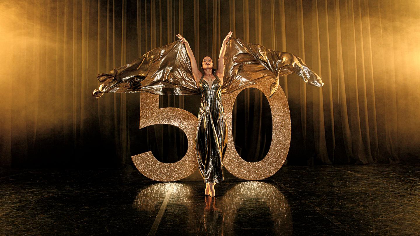 Mariana Rodrigues as La Fée Luminaire in a photoshoot image for Northern Ballet's 50th anniversary. Photo Guy Farrow.