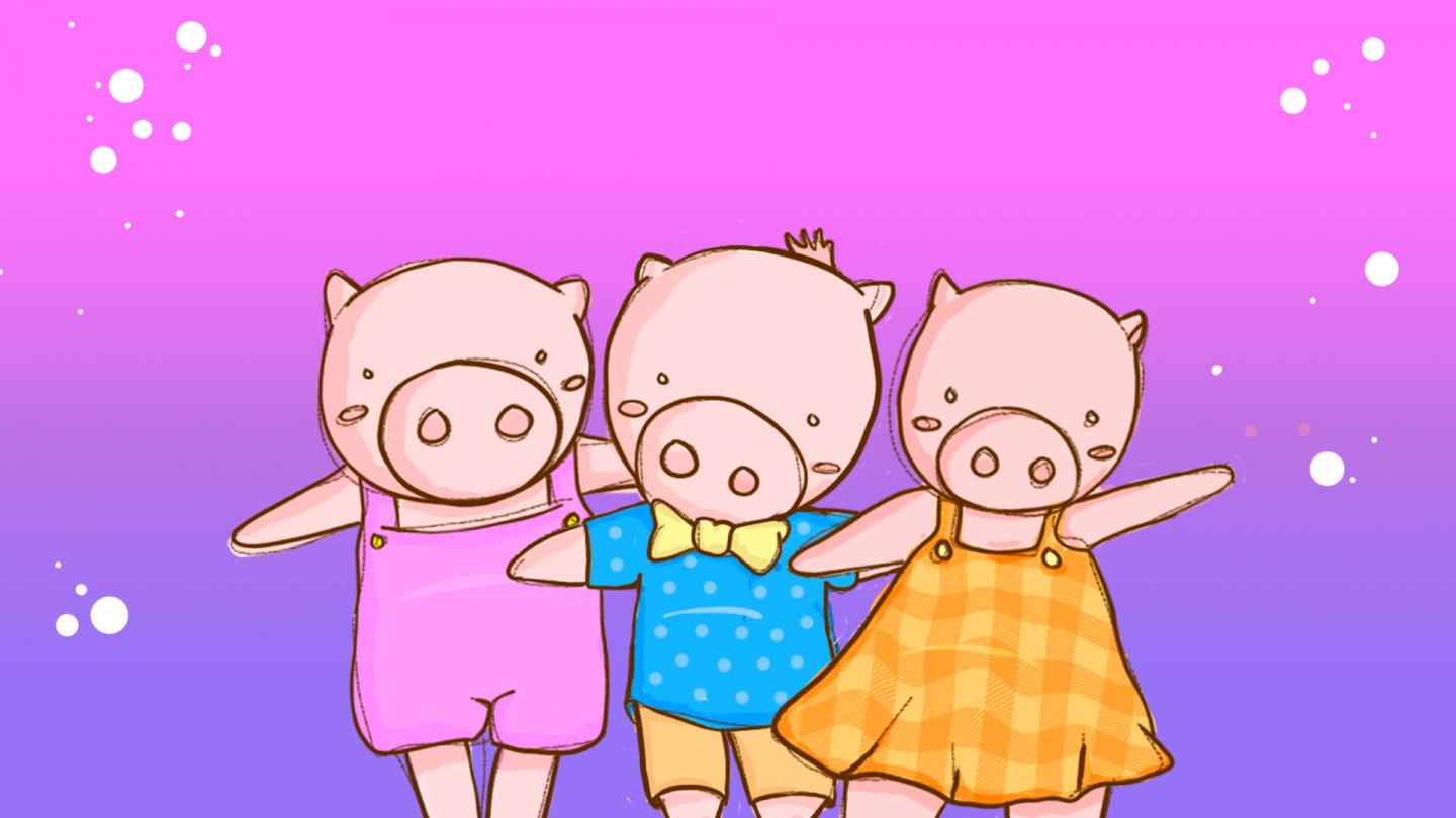 Three Little Pigs illustration by Emily Nuttall