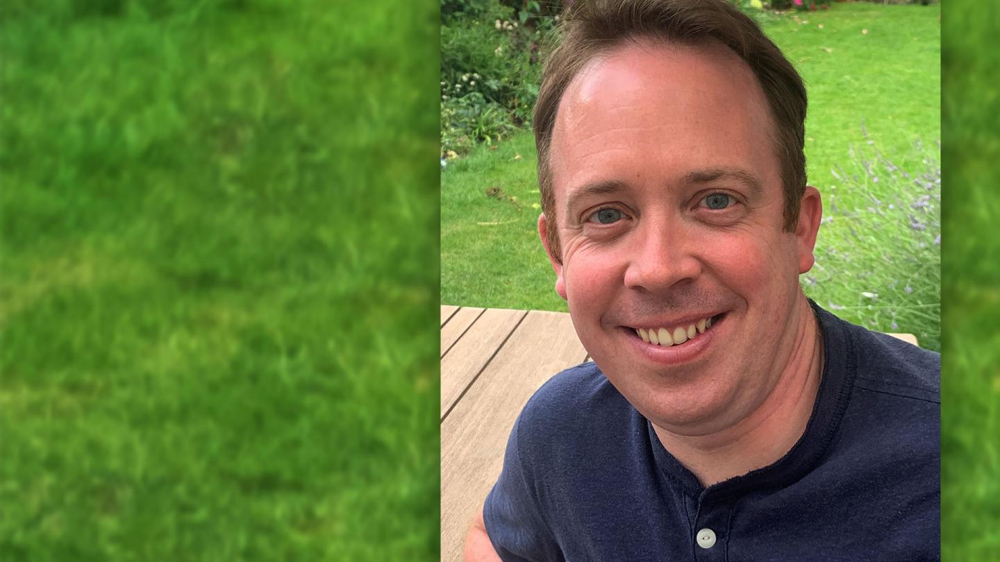 Chris Fisher in his garden