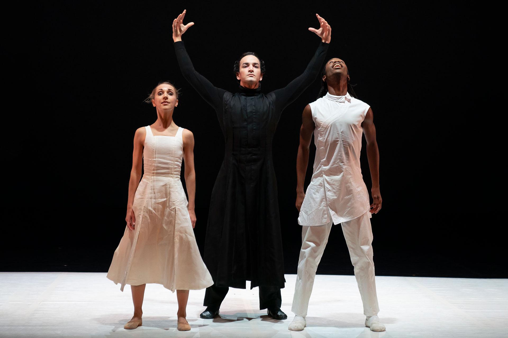 Antoinette Brooks-Daw, Javier Torres and Mlindi Kulashe in The Kingdom of Back. Photo Emma Kauldhar