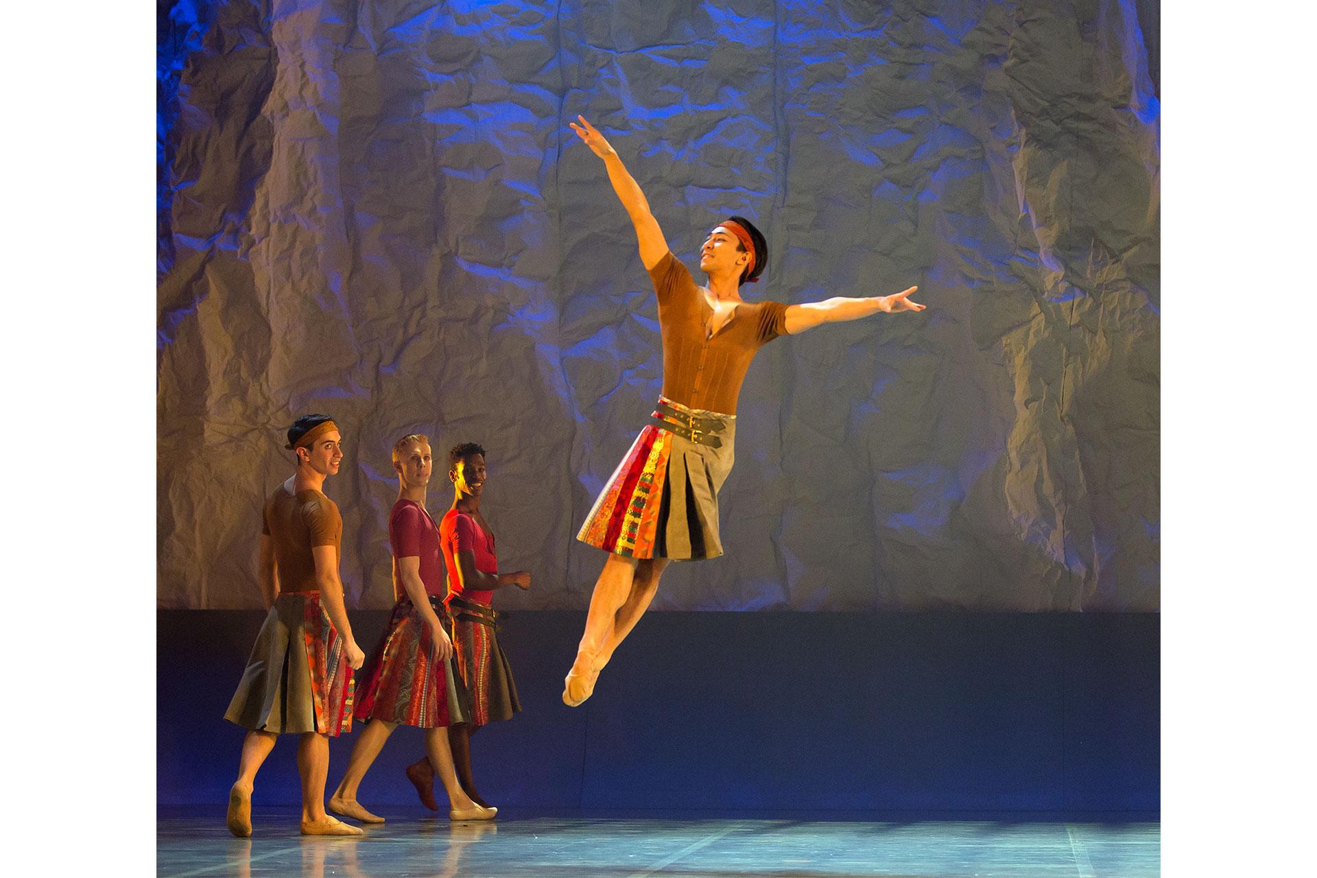 Riku Ito jumps high in The Little Mermaid