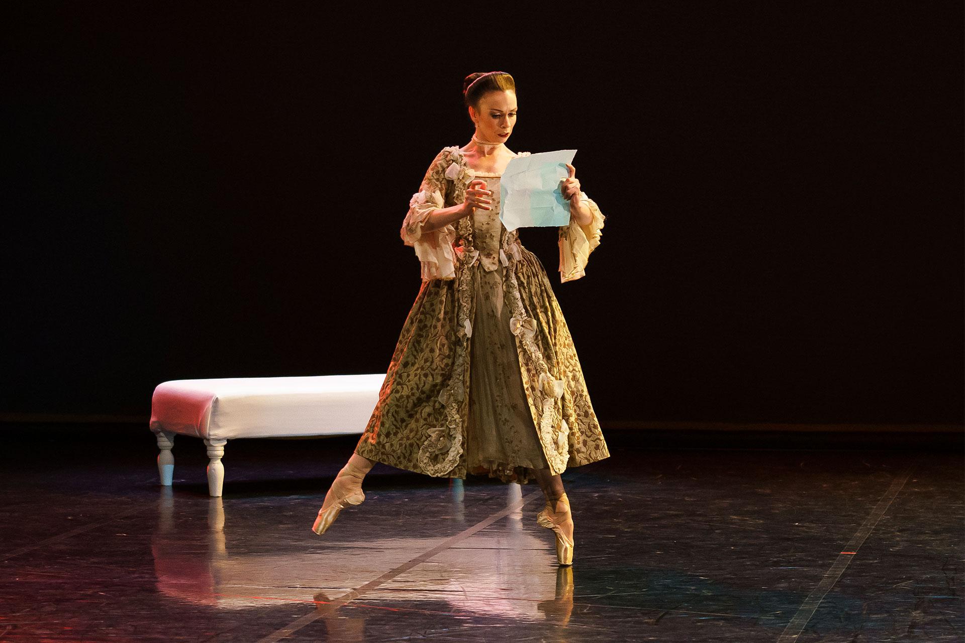 Abigail Prudames as the Marquise in Dangerous Liaisons. Photo Emma Kauldhar