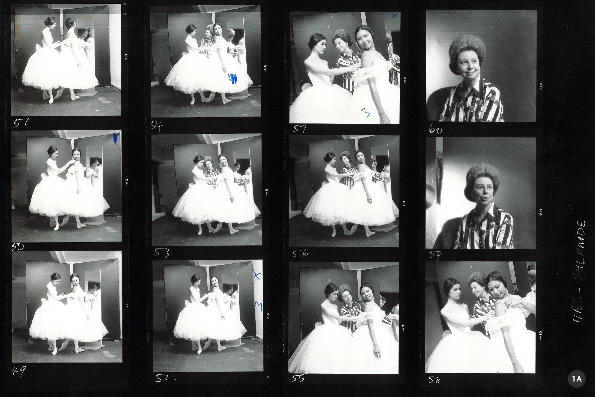A collection of photographs showing dancers in white ballet clothing