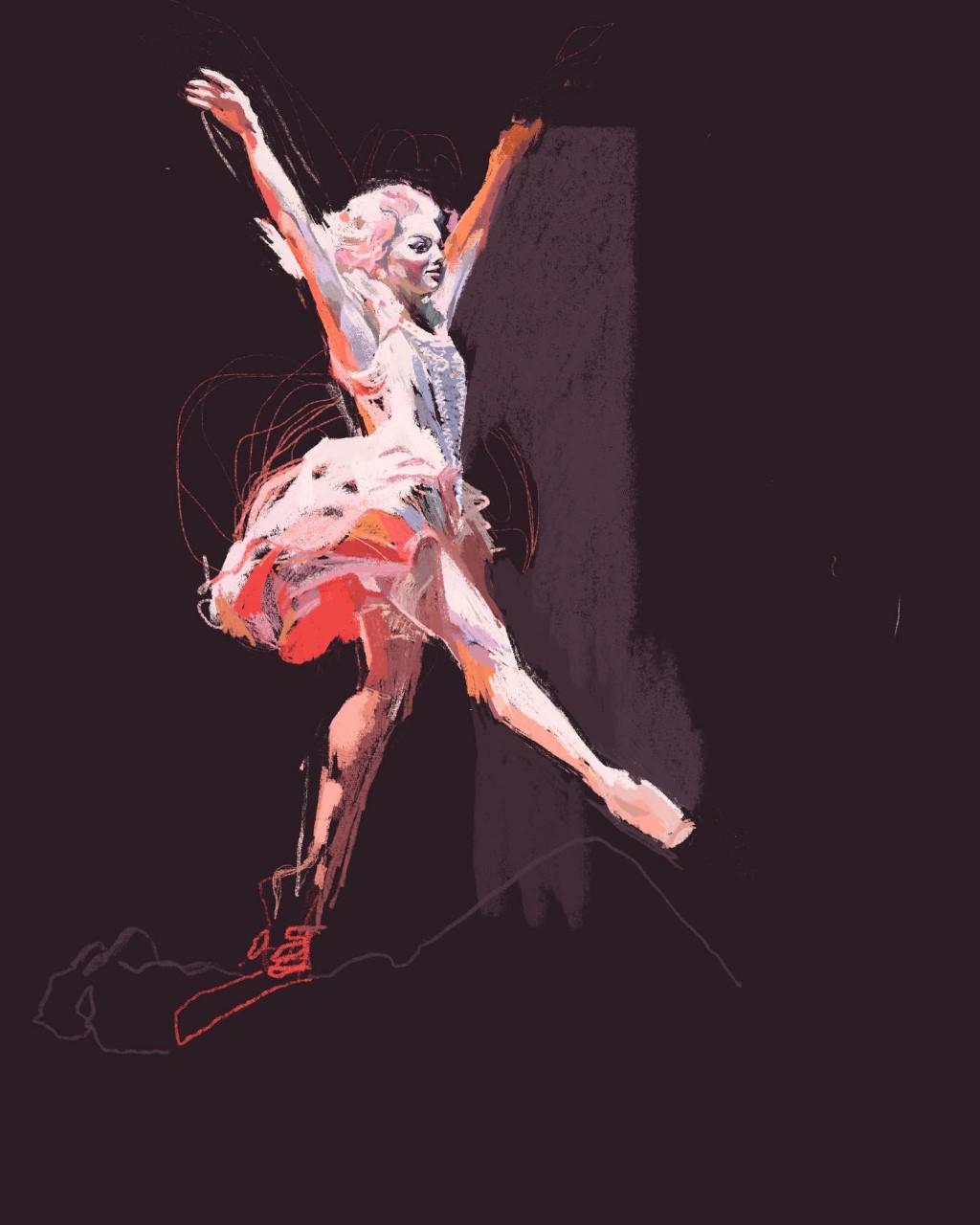 Painting of a Northern Ballet dancer in Casanova