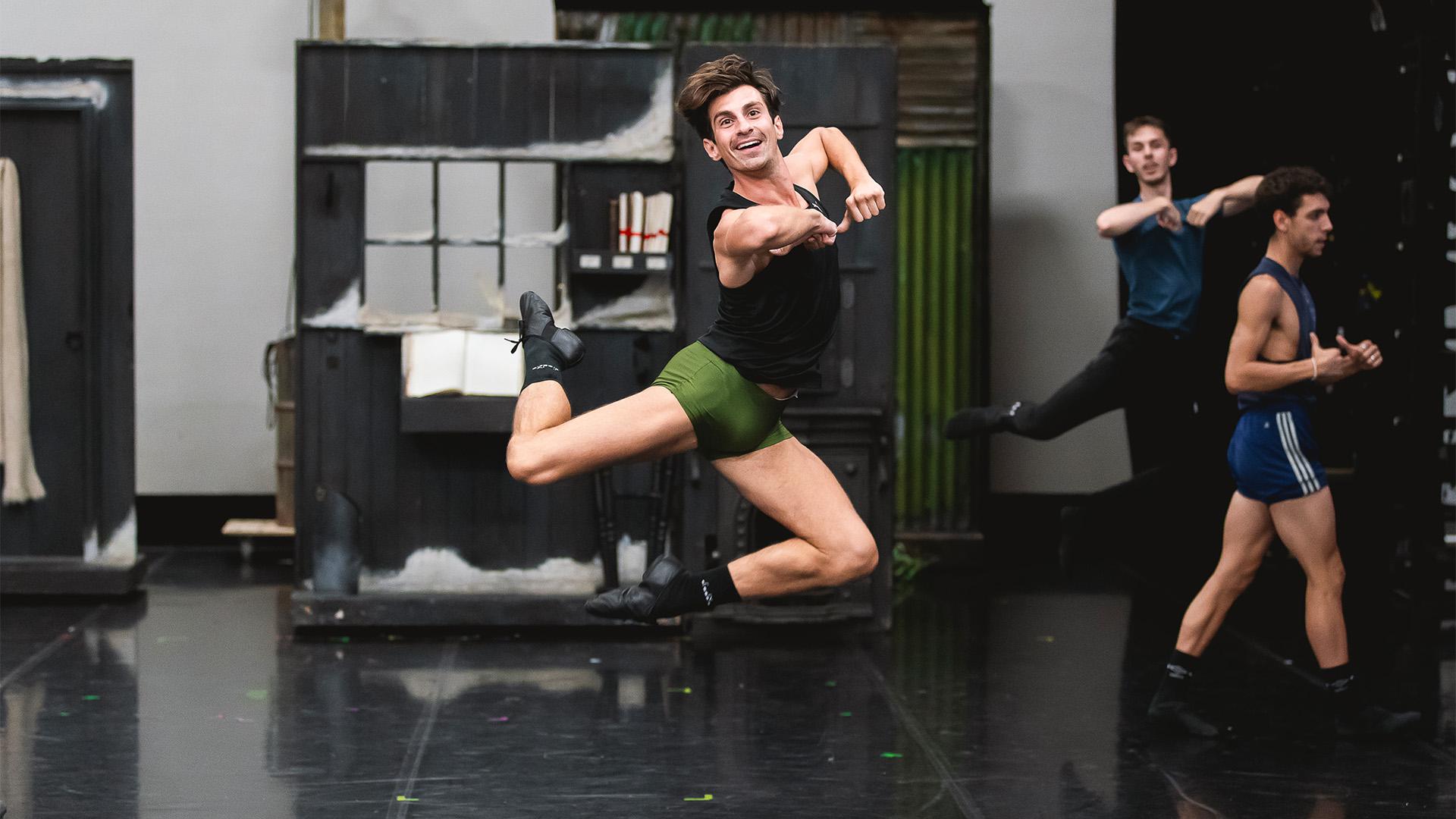 A dancer jumping in the air in the joy