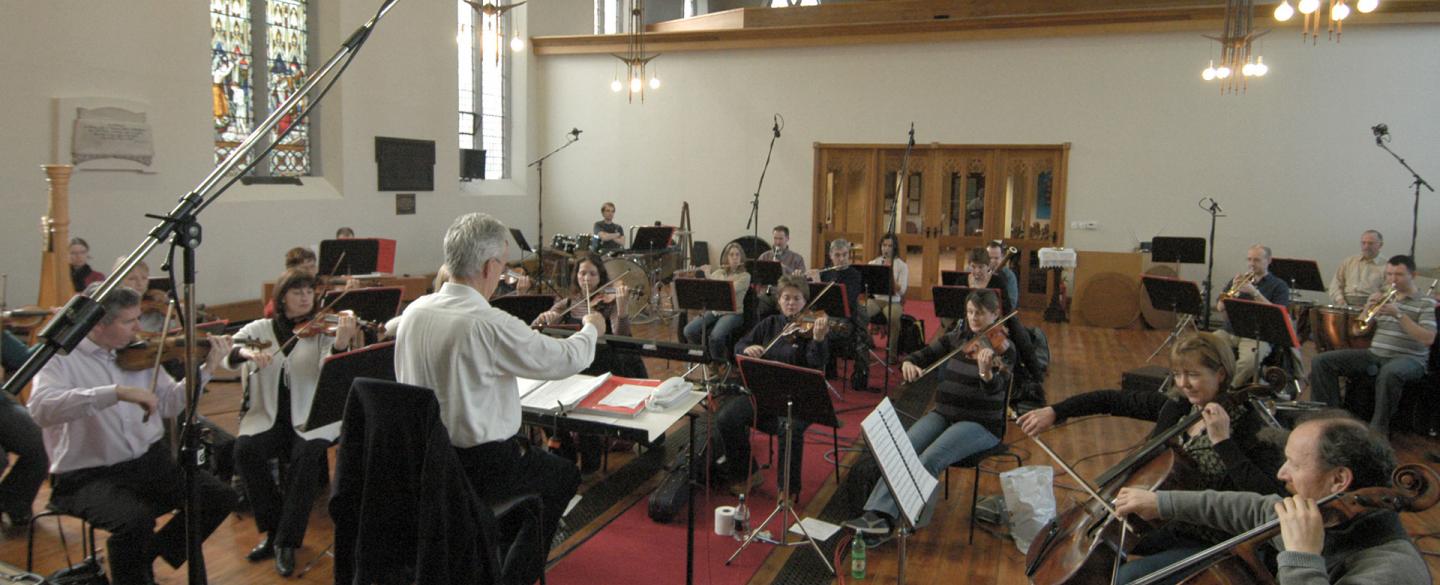 Northern Ballet Sinfonia at a recording studio in Halifax creating a CD of the music.
