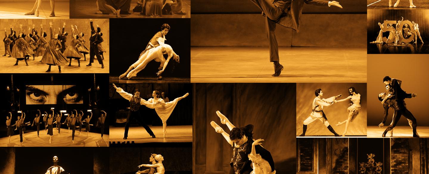 A Collage of images from the last 50 years of Northern Ballet
