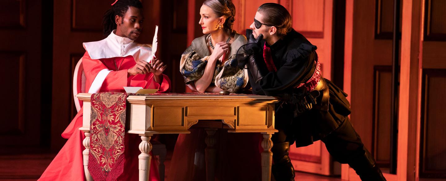 Cardinal Richlieu, Milady de Winter and Rochfort plan their heinous conspiracy
