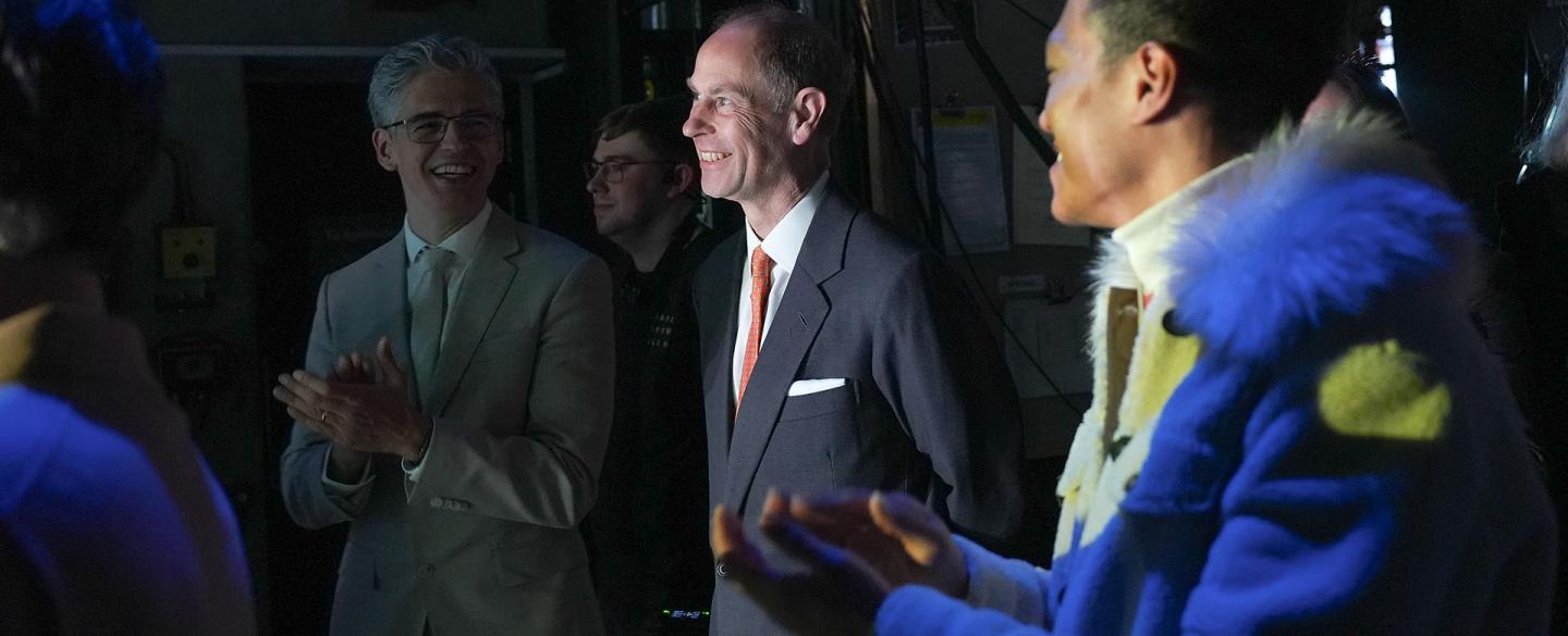 HRH in the wings looking on at the stage