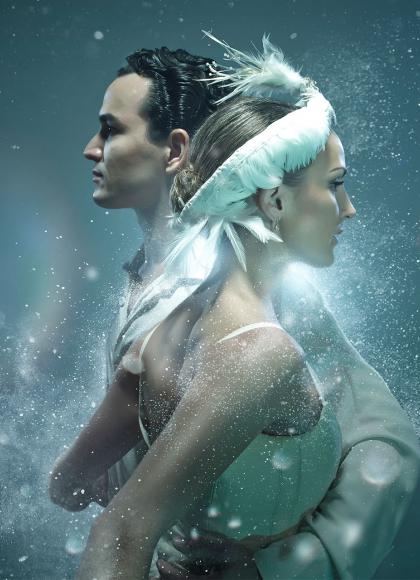 Poster image for Swan Lake with dancers Javier Torres and Hannah Bateman.