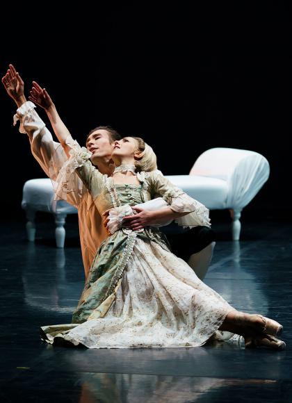 Joseph Taylor and Antoinette Brooks-Daw in Dangerous Liaisons. Photo Emma Kauldhar.