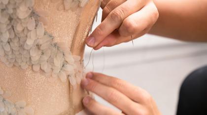 Northern Ballet's Wardrobe Department working on the costumes for The Little Mermaid. Photo Lauren Godfrey.