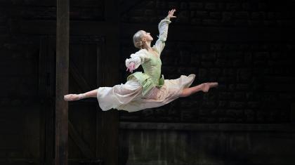 Constance, full of love and excitement, leaps through the air