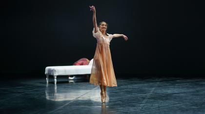 Rachael Gillespie as Cecile de Volanges in Dangerous Liaisons. Photo Emma Kauldhar