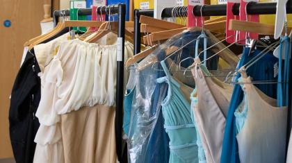 A selection of costumes from Merlin on the rack