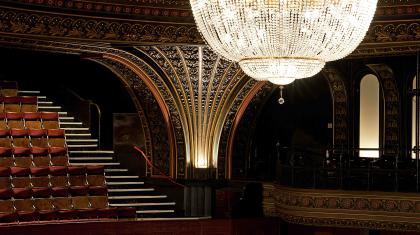 LGT auditorium and chandelier. Tony O'Connell