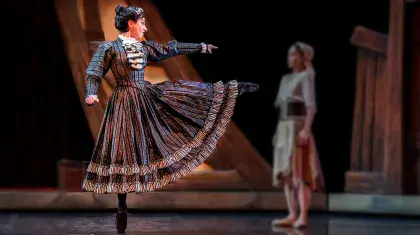 Cinderella's step-mother pointing anglrily